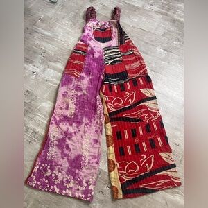Kantha overalls nwot one size cotton Kantha wide leg